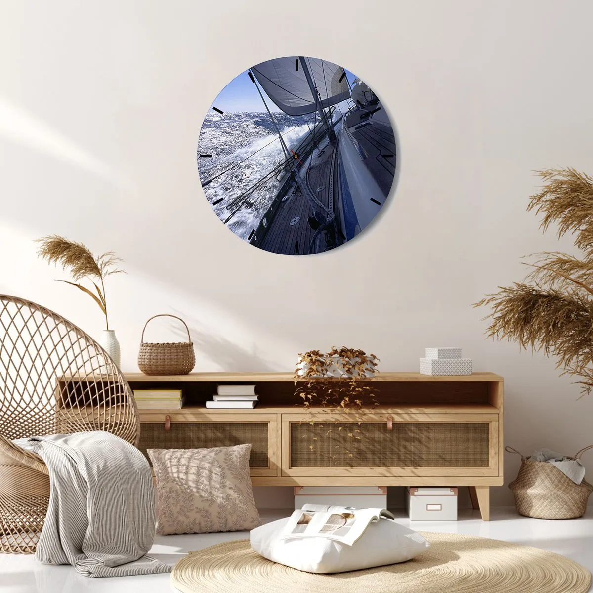 Wall clock - Clock on glass - I Know What Being a Bird Means - 30x30 cm