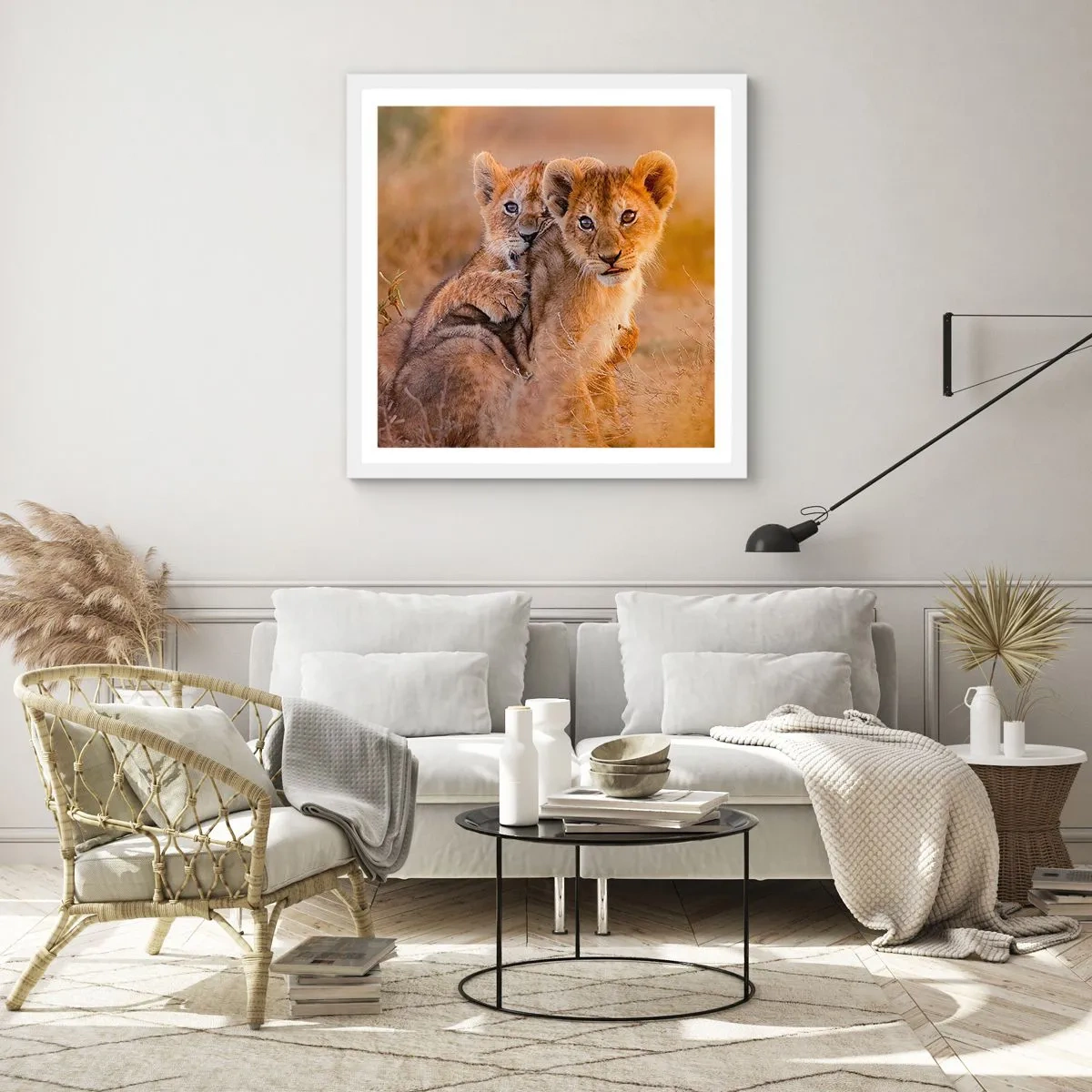 Poster in white frmae - Do Not Disturb! We Are Playing - 50x50 cm