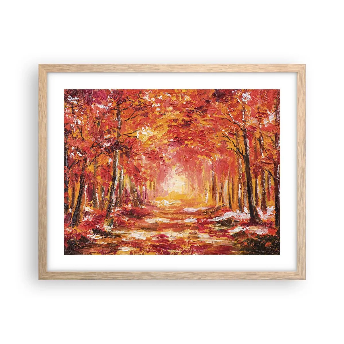 Poster in light oak frame - Copper Forest - 50x40 cm