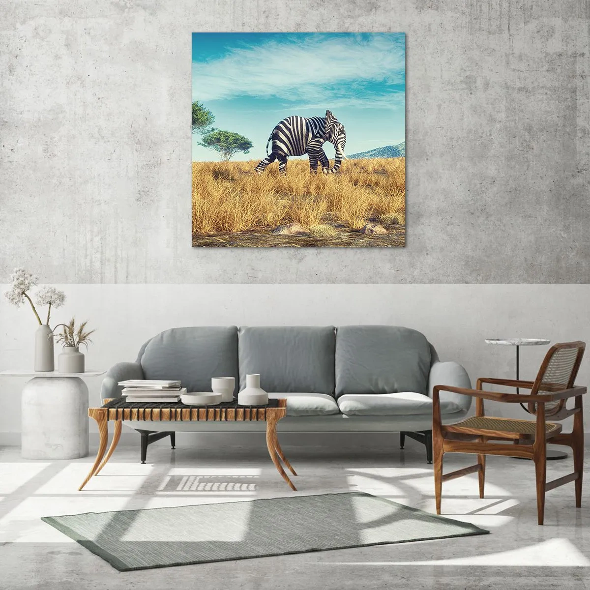 Glass picture - Greyness Is Not In Fashion - 50x50 cm