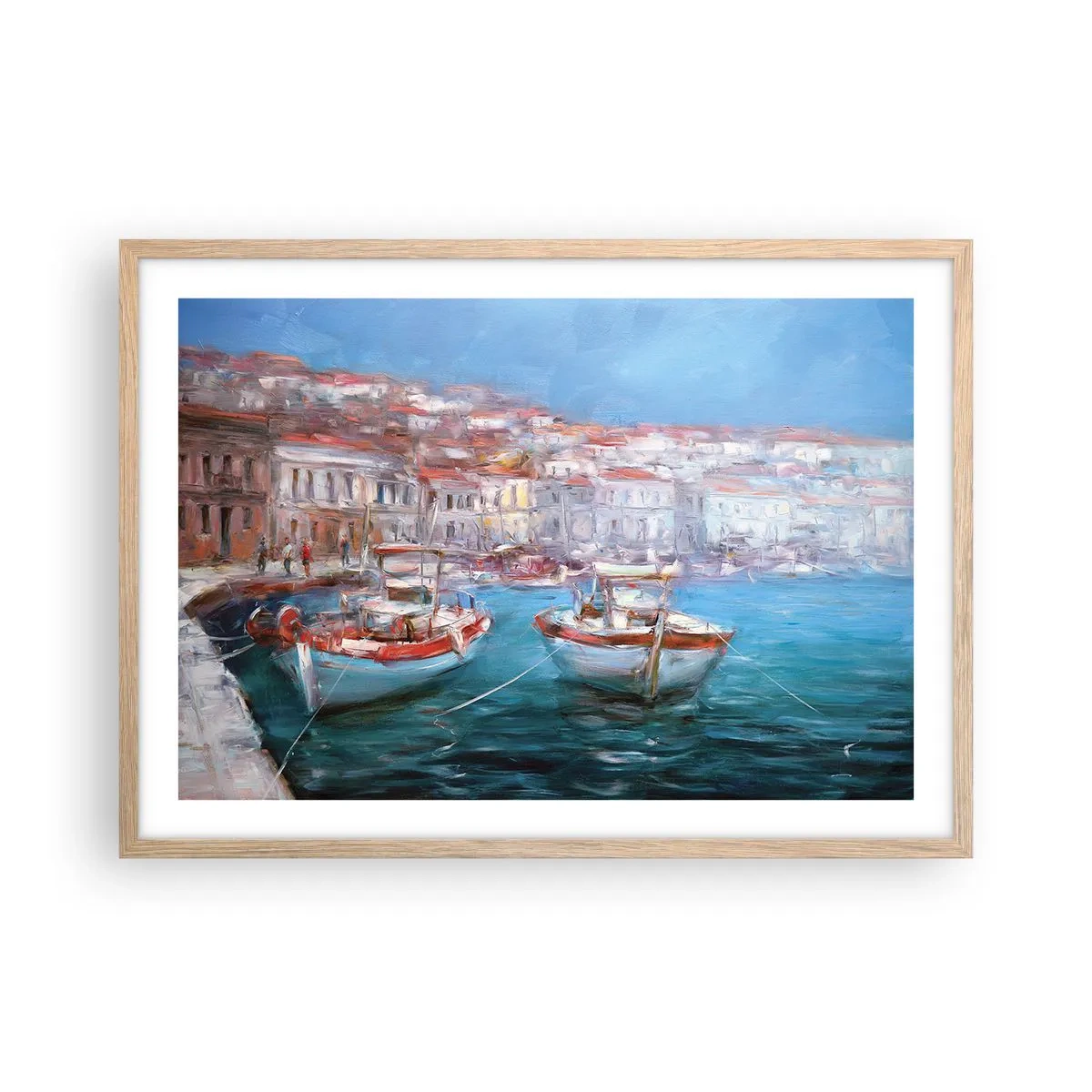Poster in light oak frame - Italian Bay - 70x50 cm