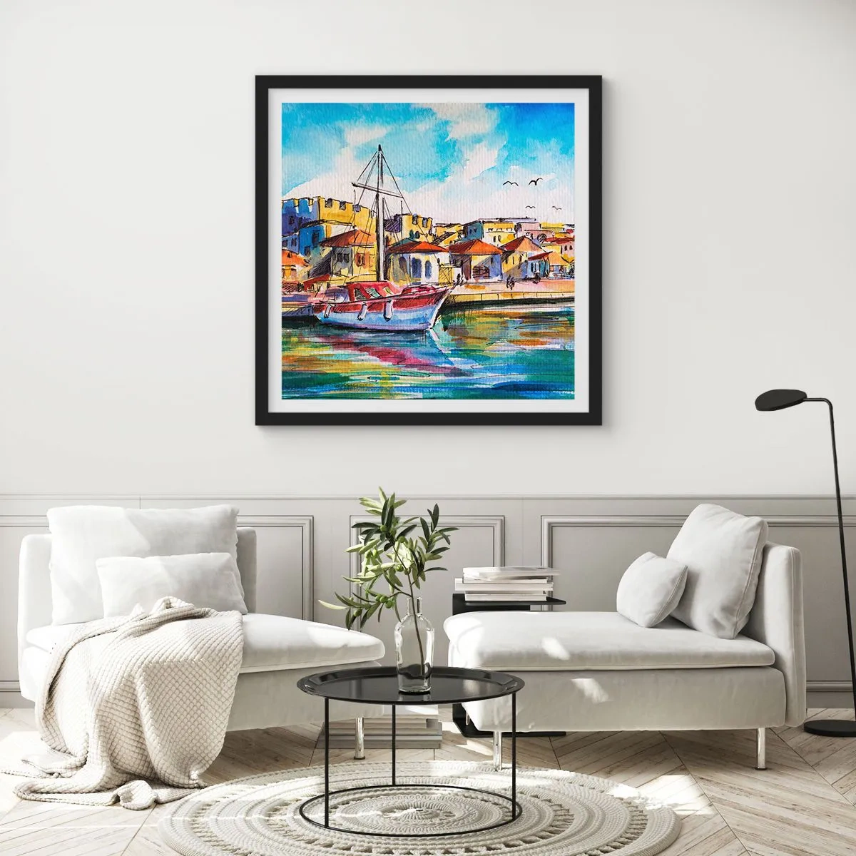 Poster in black frame - Rainbow Afternoon - 30x30 cm