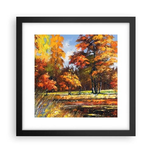 Poster in black frame - Landscape in Gold and Brown - 30x30 cm