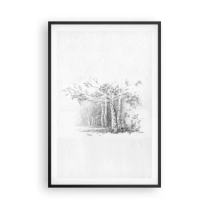 Poster in black frame - Holiday of Birch Forest - 61x91 cm
