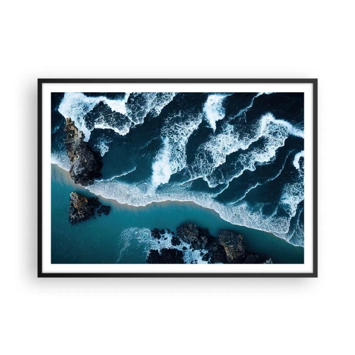 Poster in black frame - Envelopped by Waves - 100x70 cm