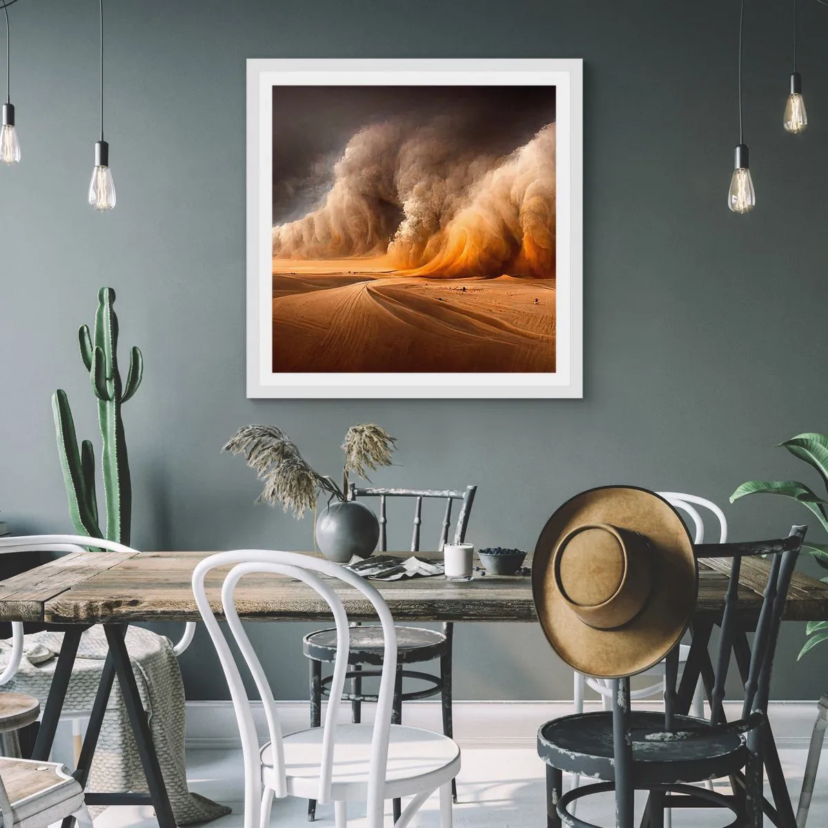 Poster in white frmae - Rage of the Desert - 60x60 cm