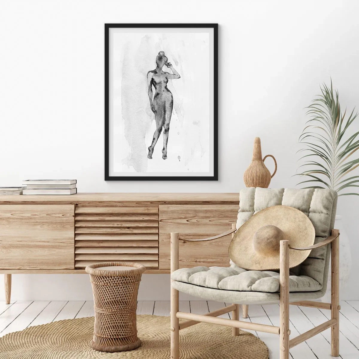 Poster in black frame - Study of Ideal of Feminity - 61x91 cm