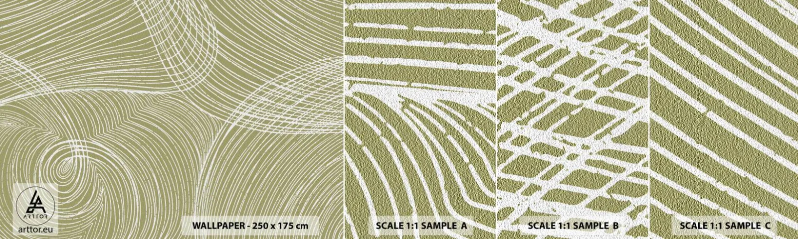 Photo Wallpaper Sample Self-Adhesive Deluxe Sticker - Intricate Abstract in White - Boho, Minimalism, Piece - 100x30 cm