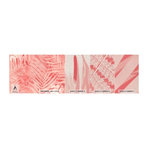 Photo Wallpaper Sample Premium Canvas - Pink Concept - Abstraction, Palm Leaf, Graphics - 100x30 cm