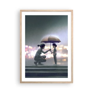 Poster in light oak frame - And Everything Is All Right - 50x70 cm
