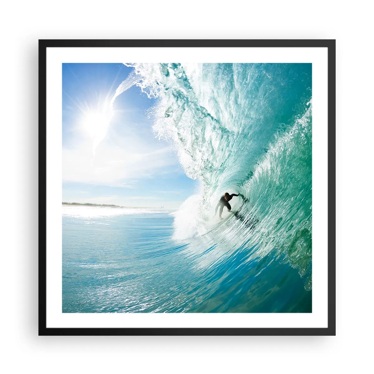 Poster in black frame - Riding the Wave - 60x60 cm