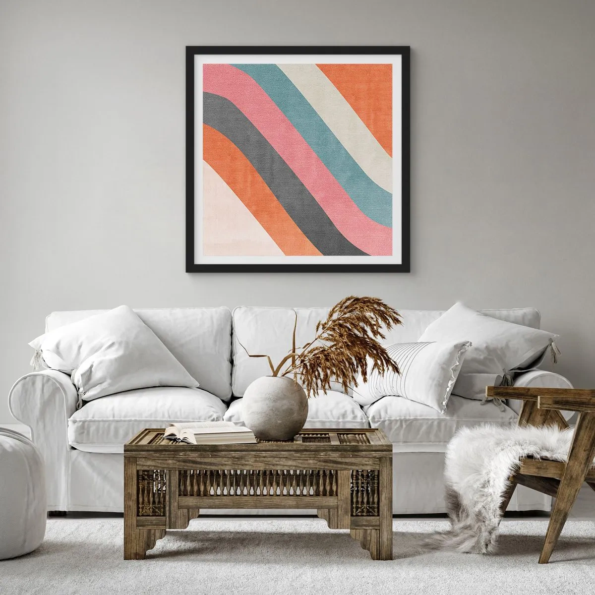 Poster in black frame - Diagonal Composition - Movement - 30x30 cm