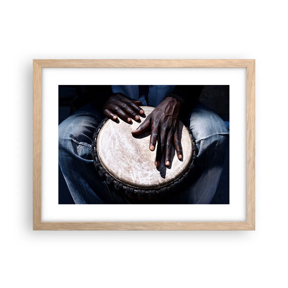 Poster in light oak frame - Live at Your Own Rhythm - 40x30 cm