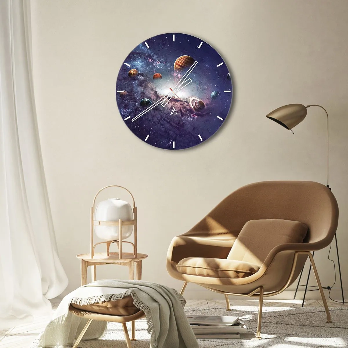 Wall clock - Clock on glass - Solar-Dancing System - 40x40 cm