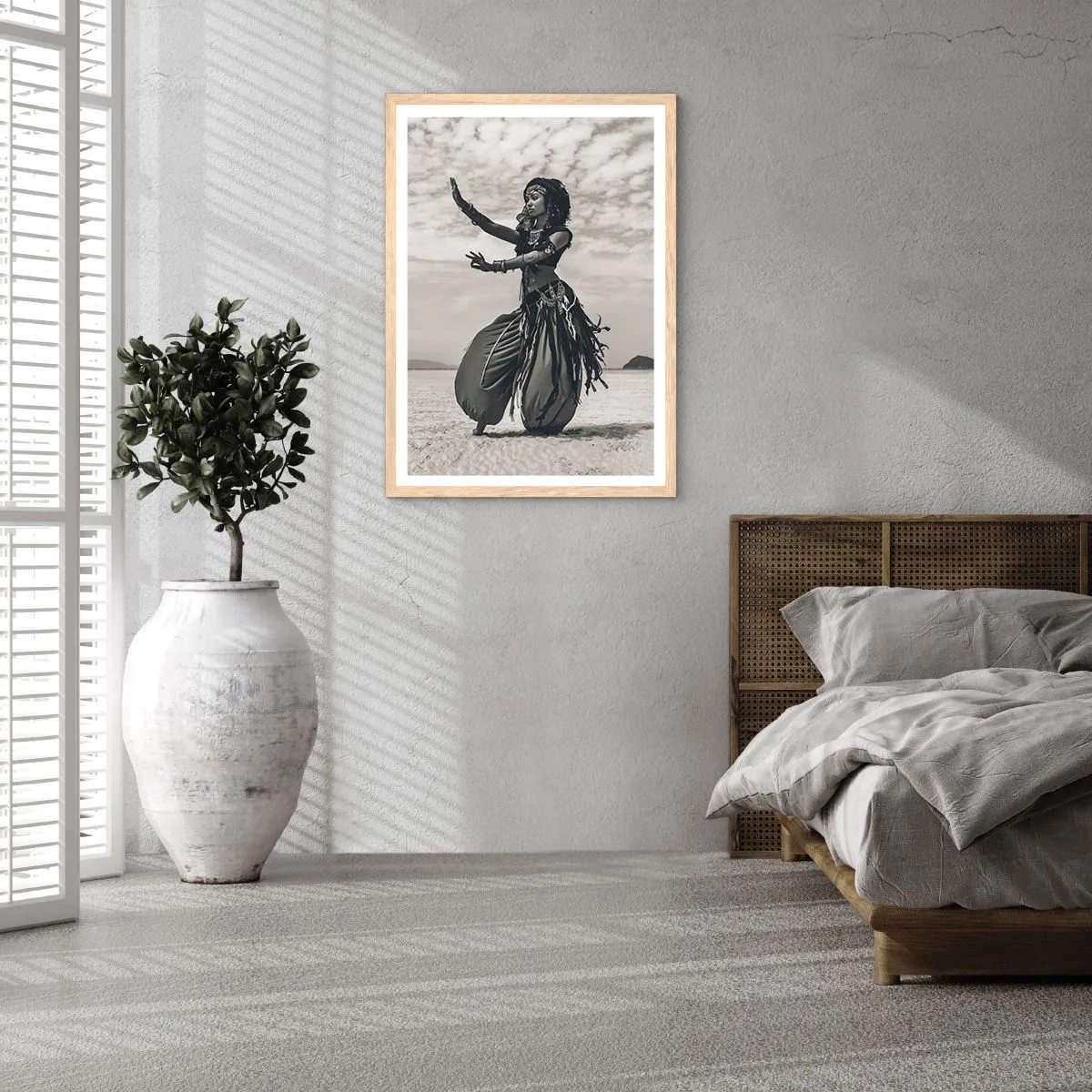 Poster in light oak frame - Dance of Southern Islands - 40x50 cm