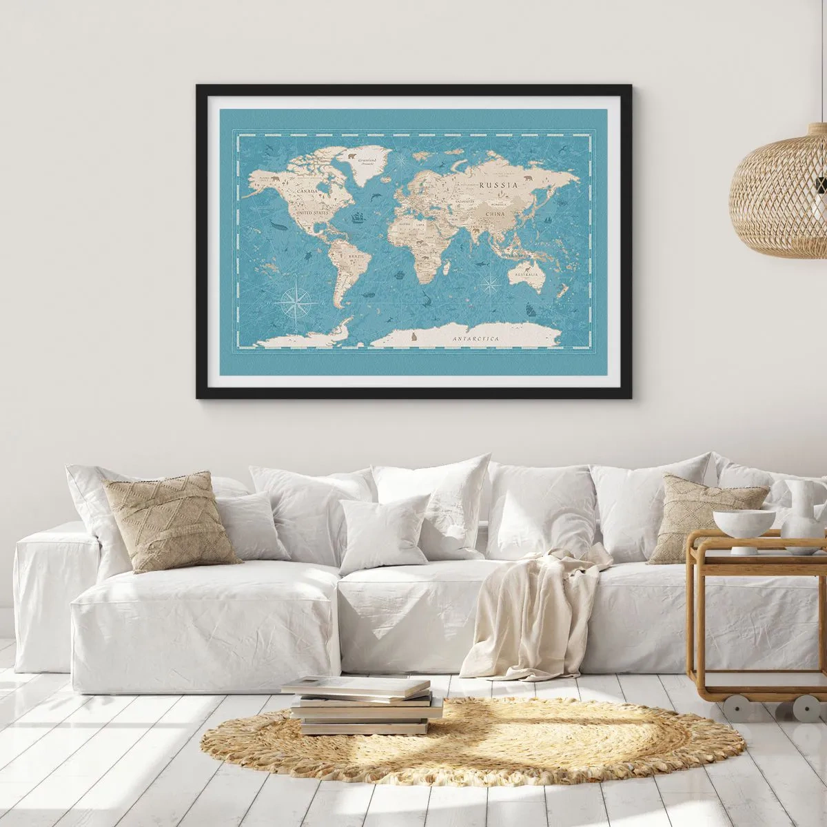 Poster in black frame - World Within Your Fingertips - 100x70 cm