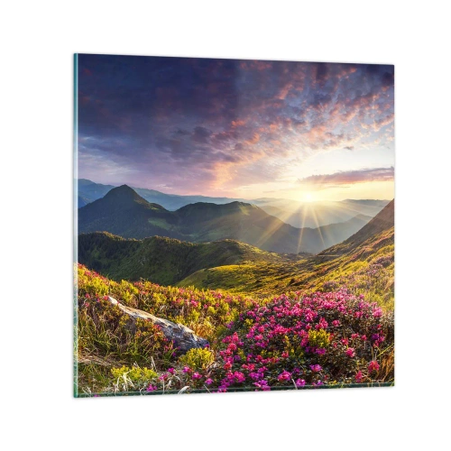 Glass picture - Freshness of Mountain Morning - 40x40 cm