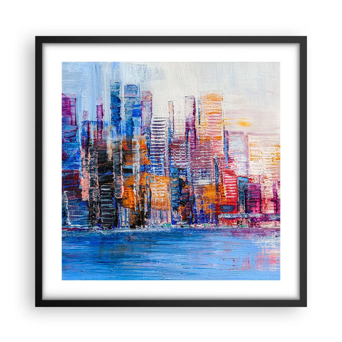 Poster in black frame - Joyful Metropolis - 50x50 cm