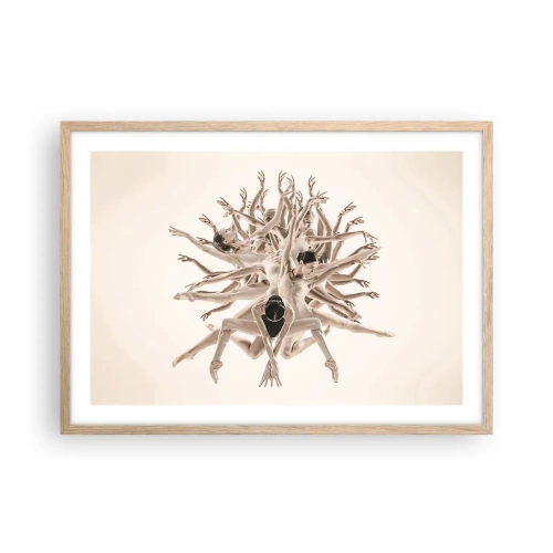 Poster in light oak frame - Dance in Bloom - 70x50 cm