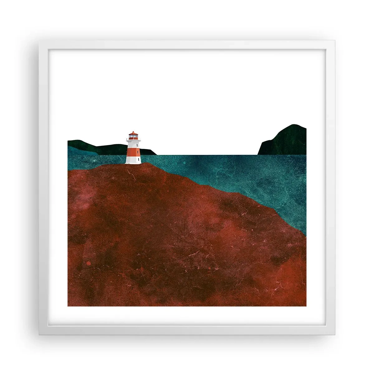 Poster in white frmae - Gazing at the Sea - 50x50 cm