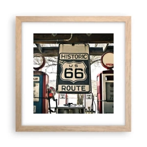 Poster in light oak frame - American Retro Trip - 30x30 cm