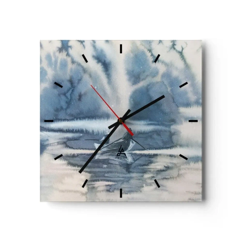 Wall clock - Clock on glass - Fishermen in Their Paradise - 30x30 cm