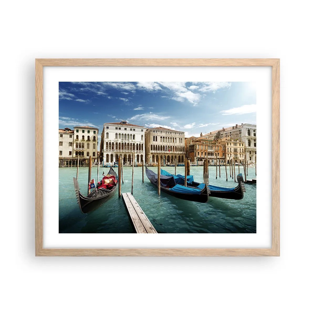 Poster in light oak frame - Palaces in Blue - 50x40 cm