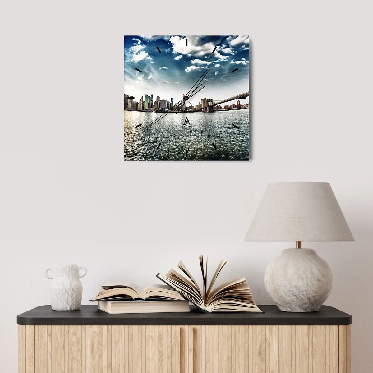 Wall clock - Clock on glass - Glass Island - 30x30 cm