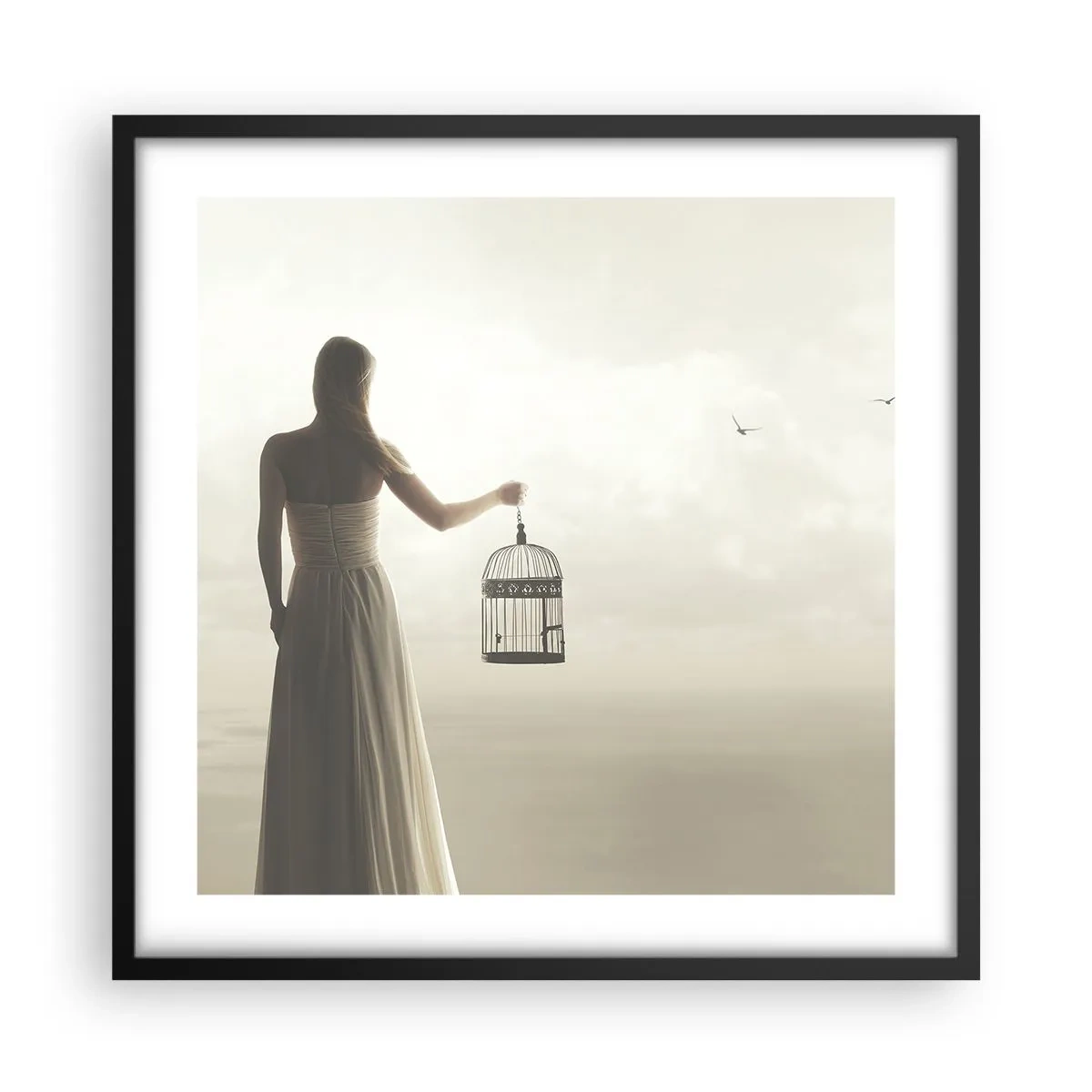 Poster in black frame - Be Free - 50x50 cm