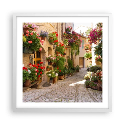 Poster in white frmae - Flood of Flowers - 50x50 cm
