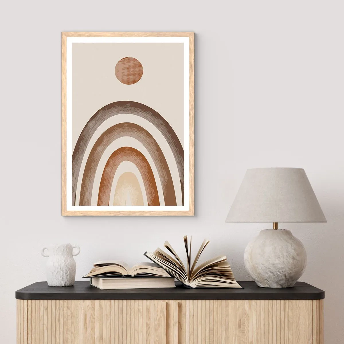Poster in light oak frame - In a Distant Galaxy - 70x100 cm