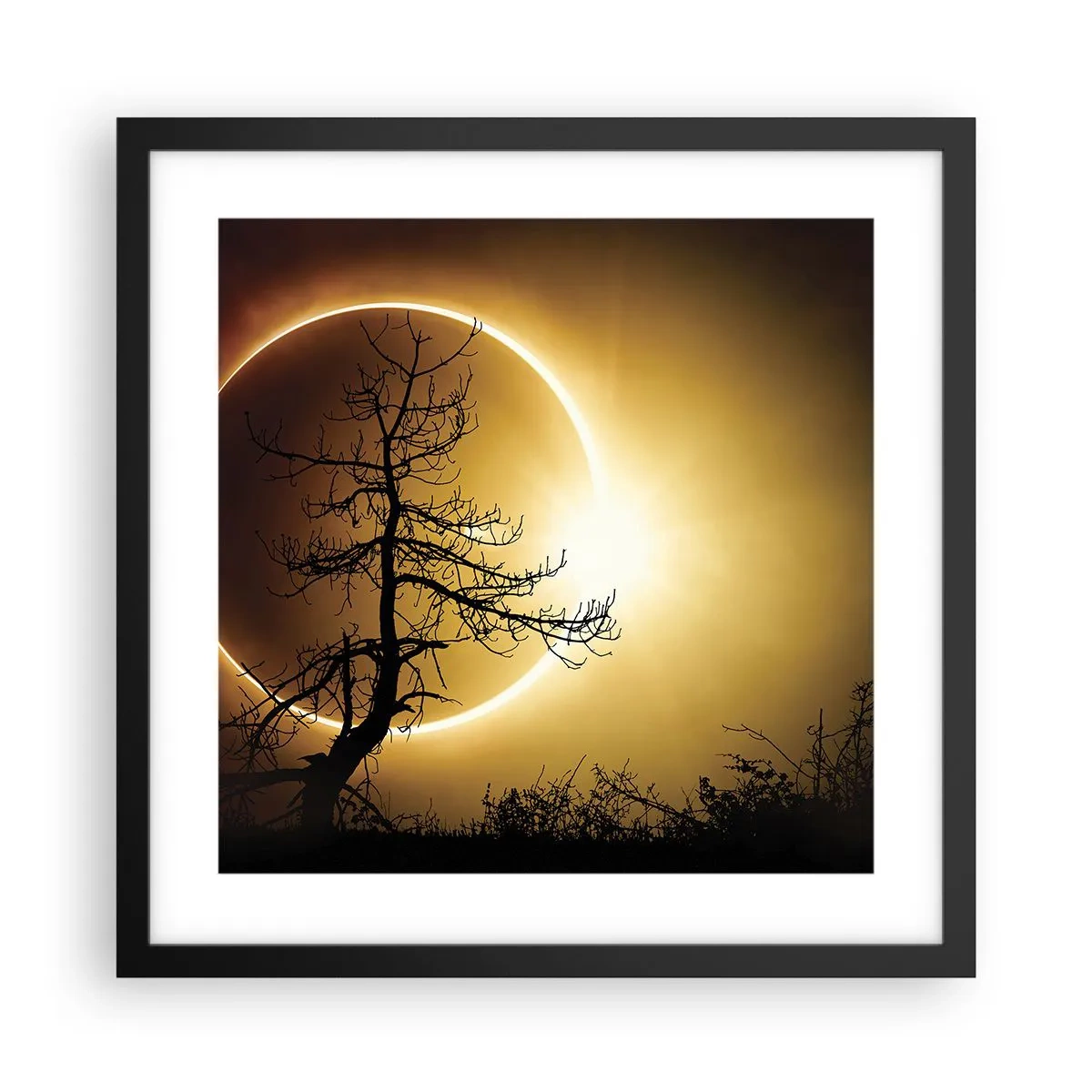 Poster in black frame - Total Eclipse - 40x40 cm