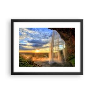 Poster in black frame - World behind Raindrops - 40x30 cm