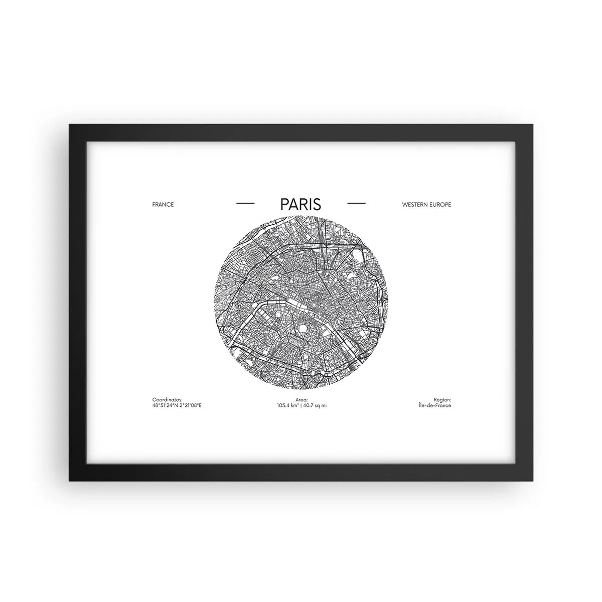 Poster in black frame - Anatomy of Paris - 40x30 cm