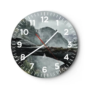 Wall clock - Clock on glass - Adventure Is About to Start - 40x40 cm