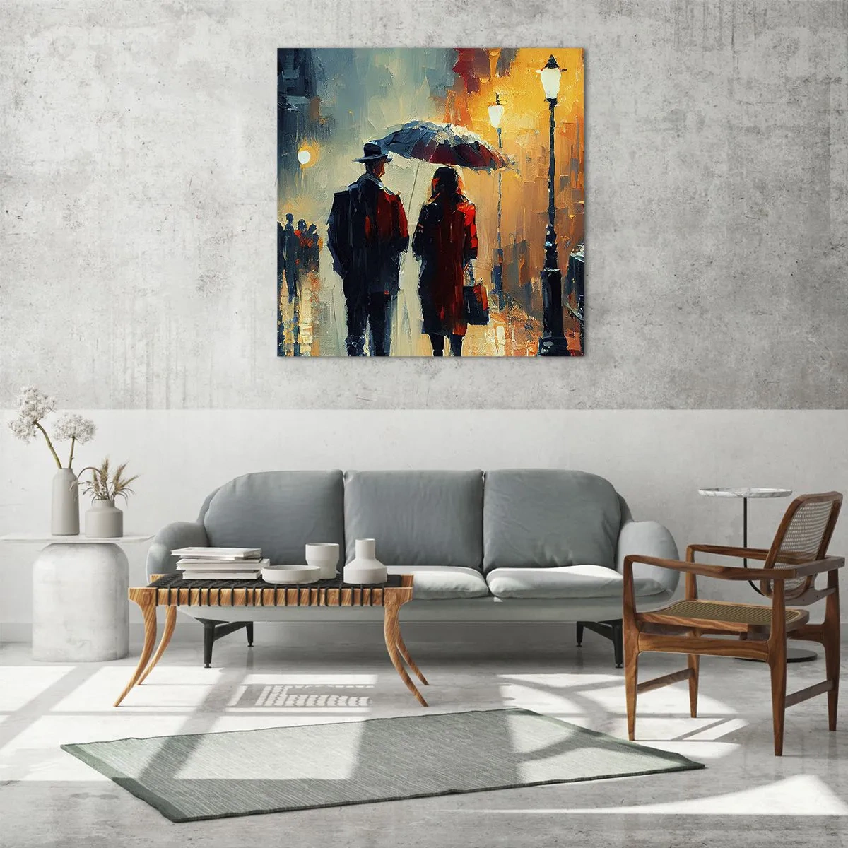 Glass picture - Urban Love Story - 30x30 cm
