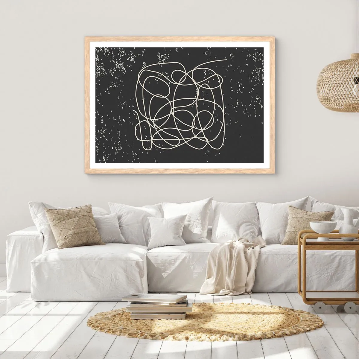 Poster in light oak frame - Lost Thoughts - 50x40 cm
