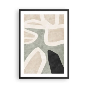 Poster in black frame - Abstract color harmony - 50x70cm - Composition with a Black Motif - Modern wall decoration for the living room and bedroom ARTTOR