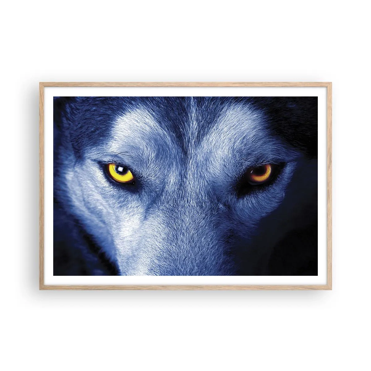 Poster in light oak frame - Mesmerising Look - 100x70 cm
