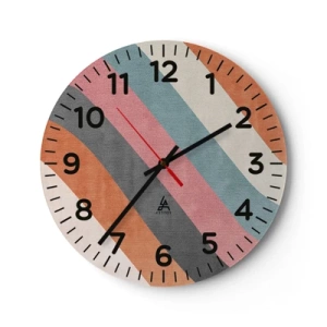 Wall clock - Clock on glass - Diagonal Composition - Movement - 30x30 cm