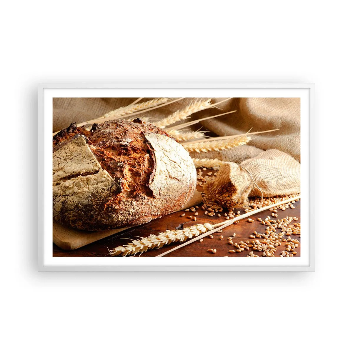 Poster in white frmae - Tasty, Fragrant, Crunchy - 91x61 cm