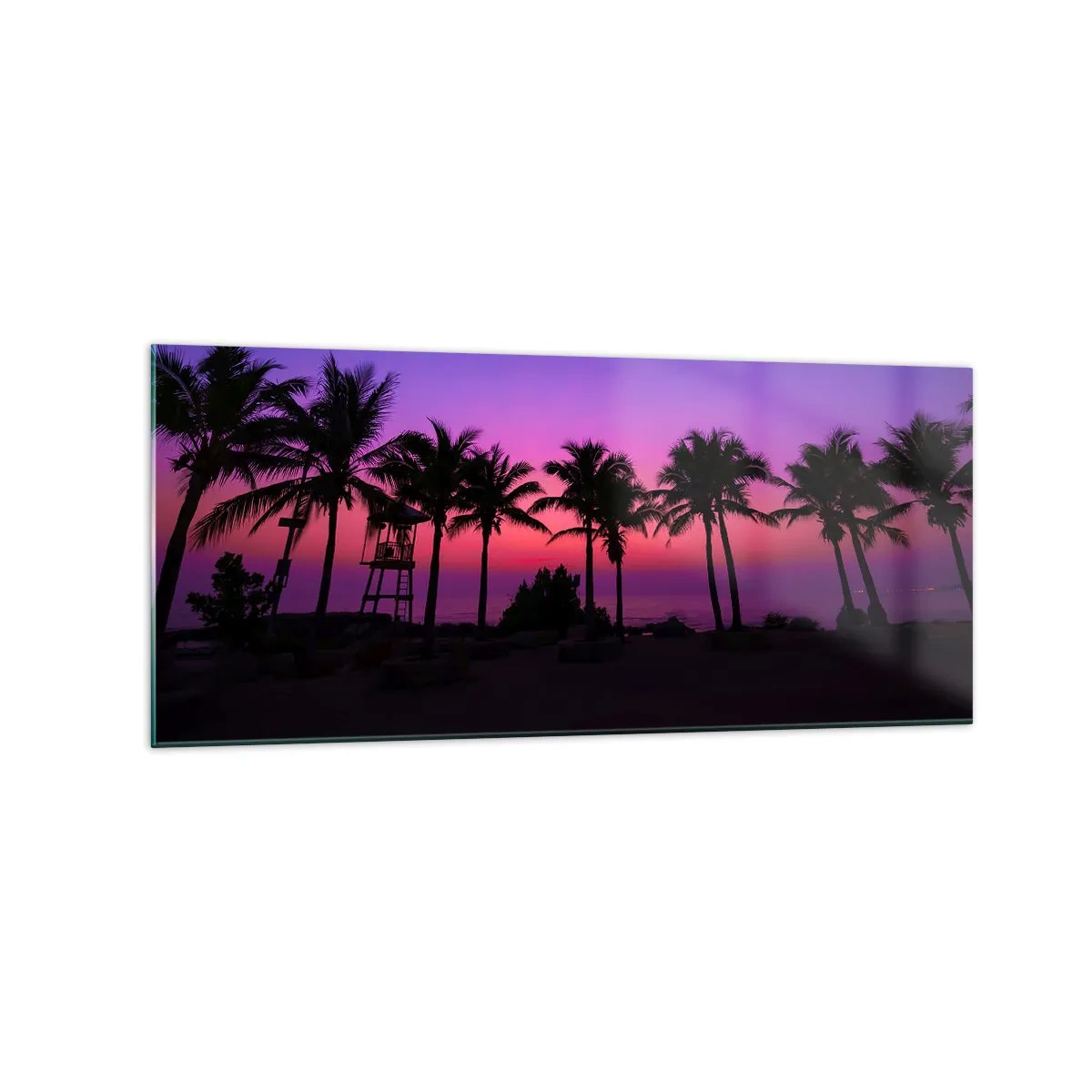 Glass picture - Evening under the Palms - 120x50 cm