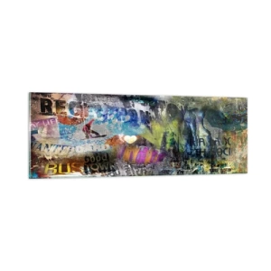 Glass picture - Collage of Memories - 90x30 cm