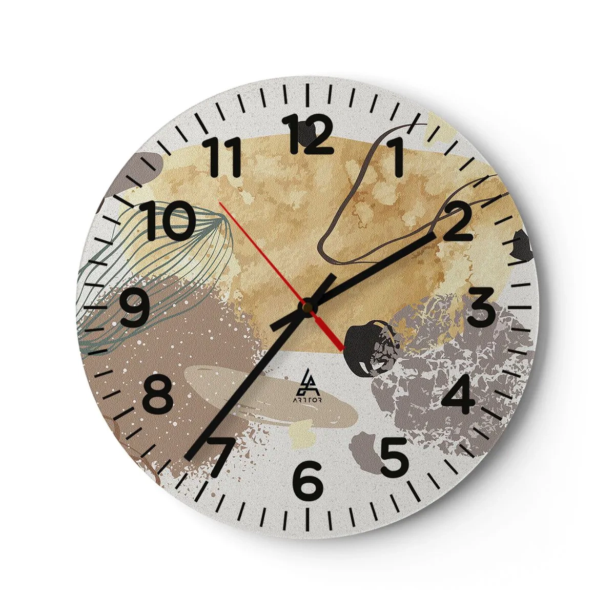 Wall clock - Clock on glass - Applied Splashing - 40x40 cm