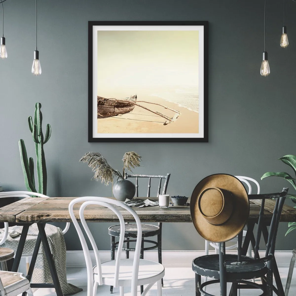 Poster in black frame - Throwback to South Seas - 50x50 cm