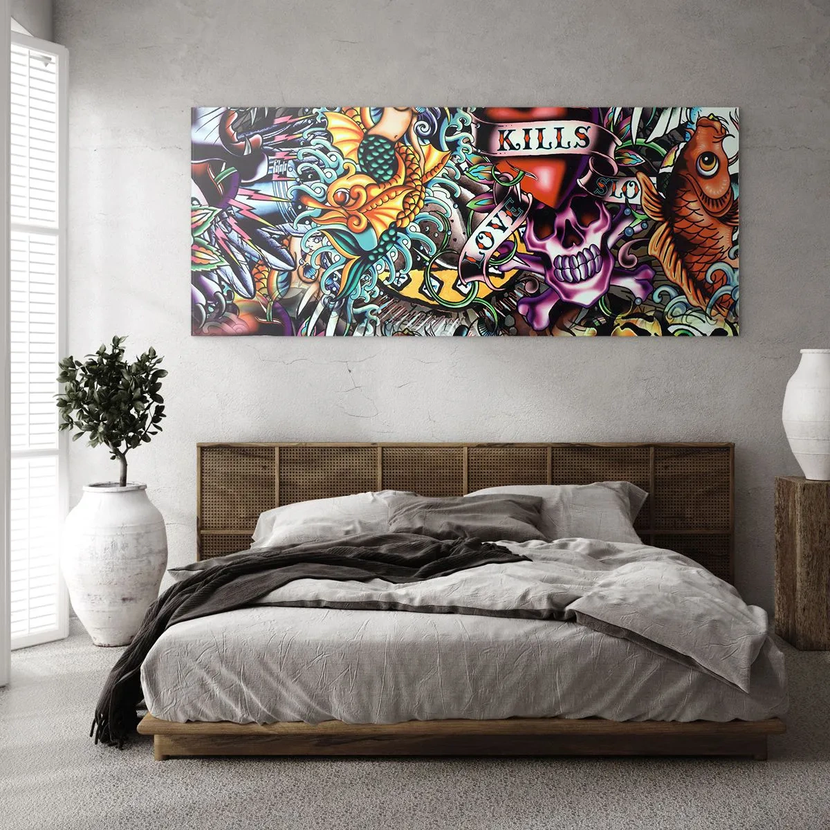 Glass picture - Dream of a Tattoo Artist - 100x40 cm