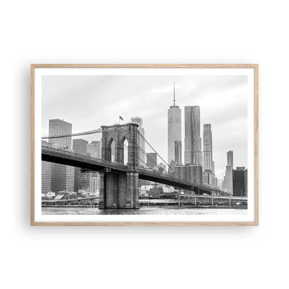 Poster in light oak frame - New York Style - 100x70 cm