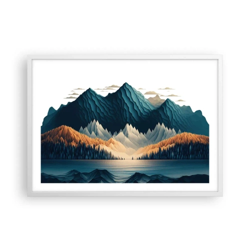 Poster in white frmae - Perfect Mountain Landscape - 70x50 cm