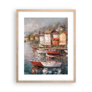 Poster in light oak frame - Romantic Marina - 40x50 cm