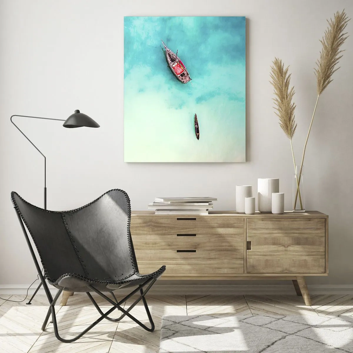 Glass picture - On the Beaches of Zanzibar, When the Tide Is High - 50x70 cm